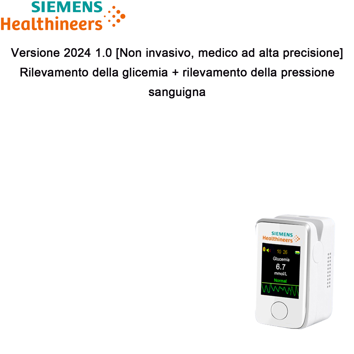 Versione 2024 1.0 [Non invasivo, medico ad alta precisione] Rilevamento della glicemia + rilevamento della pressione sanguigna