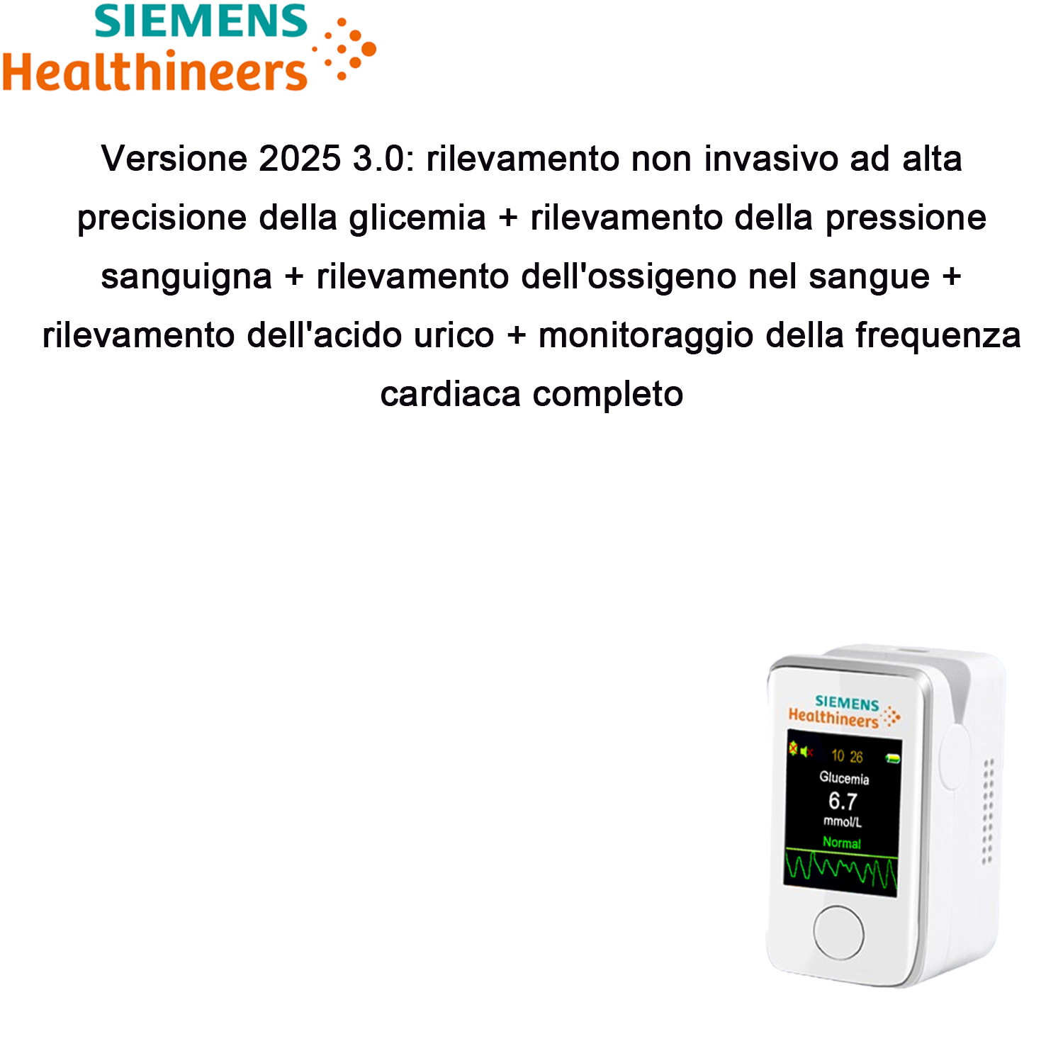 Versione 2025 3.0: rilevamento non invasivo ad alta precisione della glicemia + rilevamento della pressione sanguigna + rilevamento dell'ossigeno nel sangue + rilevamento dell'acido urico + monitoraggio della frequenza cardiaca completo